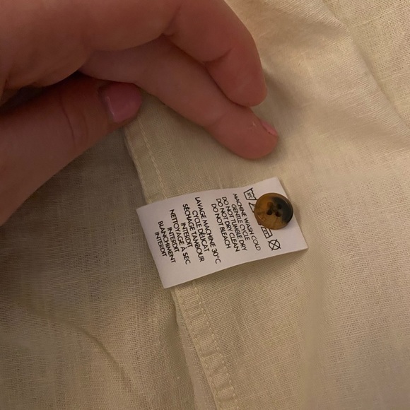 NWT Solid & Striped Cream Linen cover up - Small - Picture 5 of 5